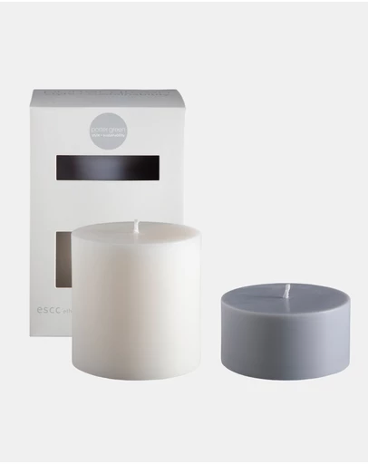 porter green - escc large pillar candle soy-blend unscented candles