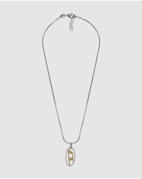 Diesel - Single Pendant Necklace Silver-Tone Pendant Necklace