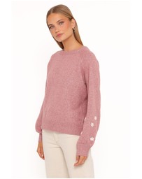 Petal & Pup - Fleming Flower Applique Sweater - Rose