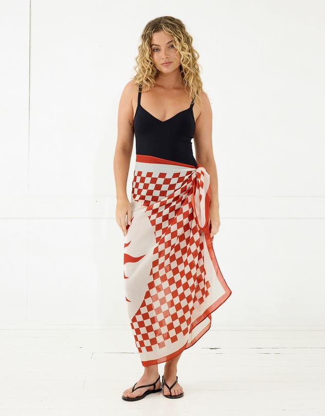 Morgan & Taylor - Athena Beach Sarong in Rust Orange