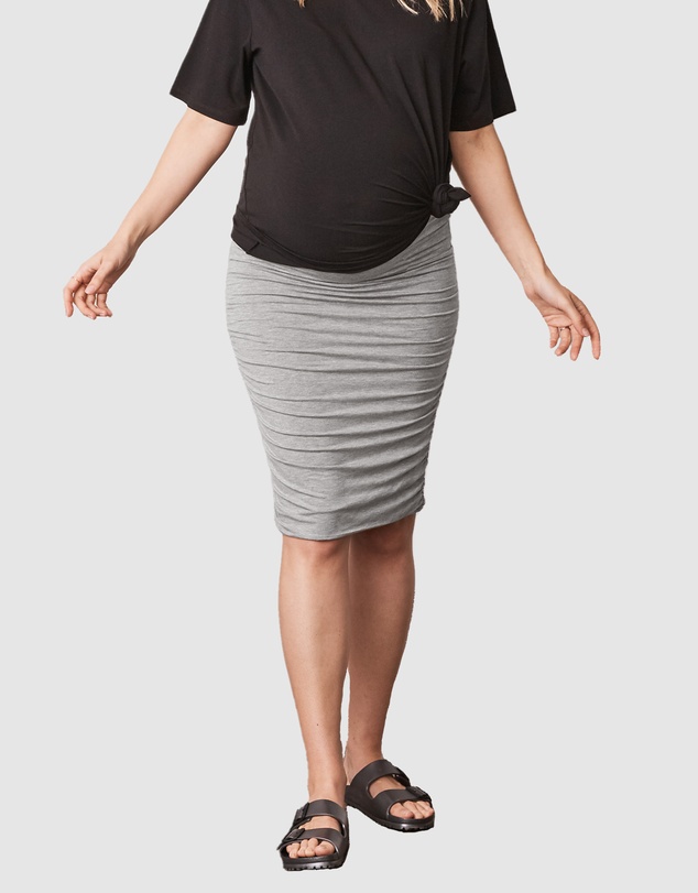 Angel Maternity - Maternity Bodycon Side Ruching Skirt