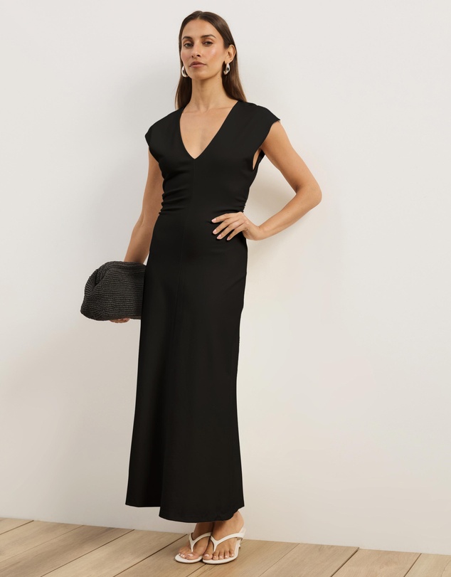 Atmos&Here - Freya V-Neck Ponte Midi Dress