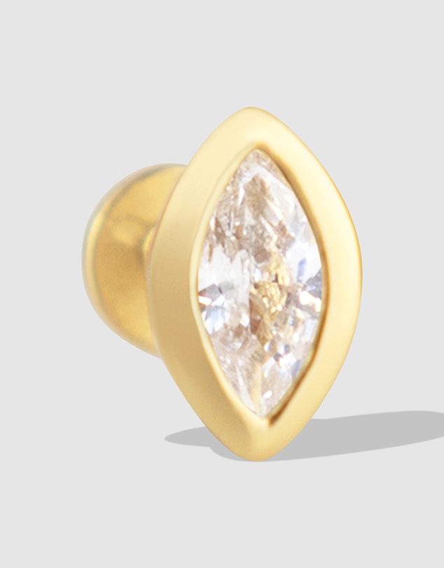 Wanderlust + Co - Marquise Bezel Gold Flat Back