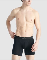 adidas Sportswear - 2 Pack Active Flex Cotton Ergonomic Boxer Brief Underwear