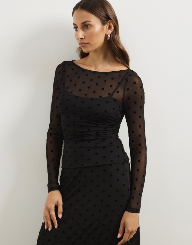 Atmos&Here - Aria Polka Dot Long Sleeve Top