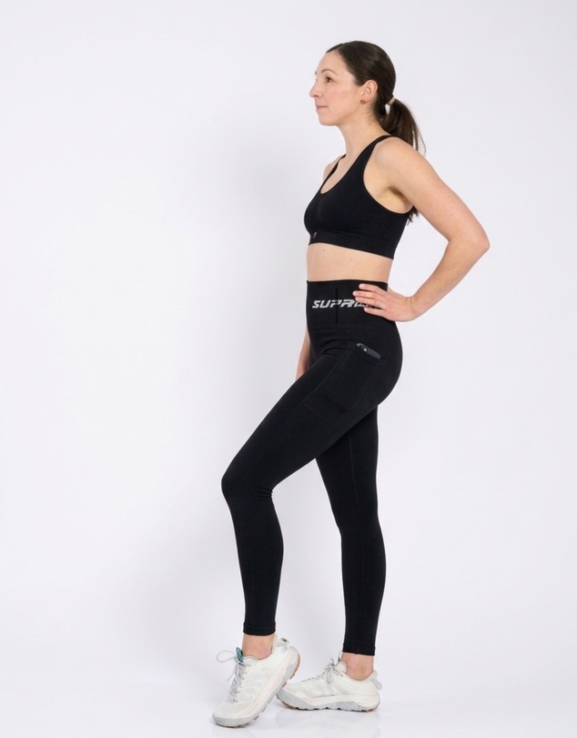 Supacore - POTS XTRA Black Compression Legging With Pocket AND Reinforced Waistband