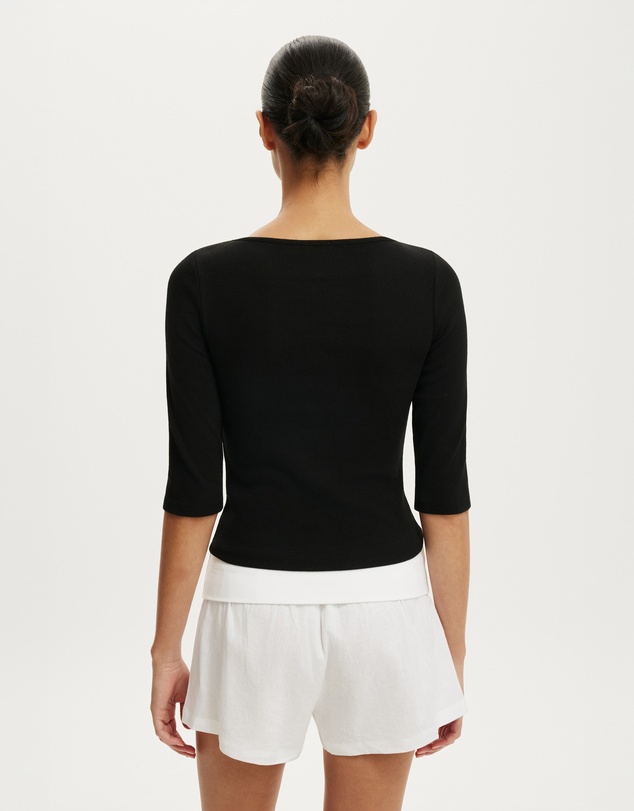Cotton On - Boat Neck 3/4 Sleeve Top
