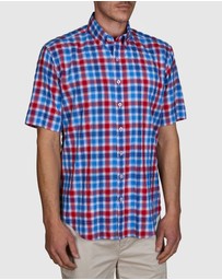 Abelard - Scarpe Seersucker Check Classic Fit Shirt