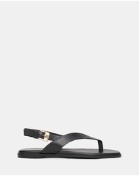 Tommy Hilfiger - Leather Color-Blocked Square Toe Sandals - Women's