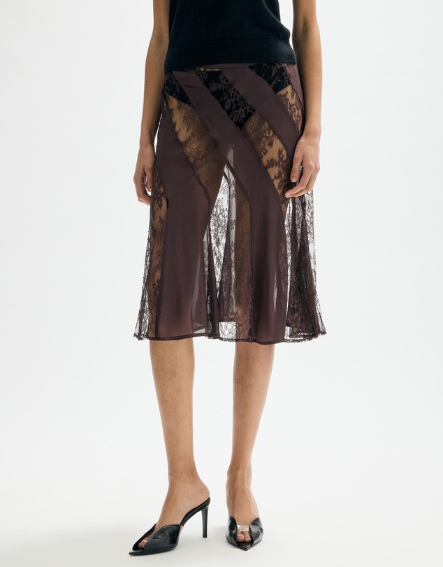 Minima Esenciales - Valadon Lace Panelled Midi Skirt