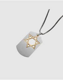 Chuchka - Mens Magen David Dog Tag - Gold
