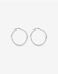 Michael Hill - 25mm Round Hoop Earrings in Sterling Silver