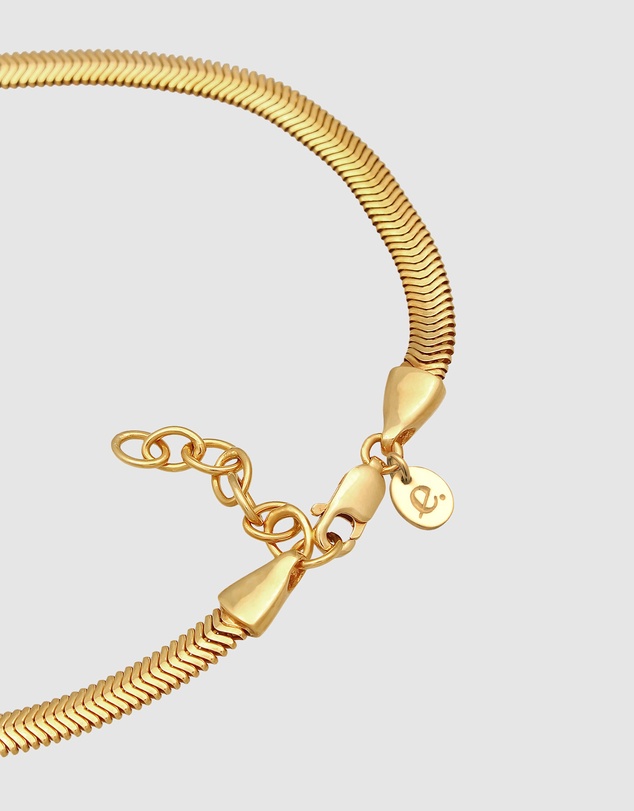 Elli Jewelry - Herringbone Chain Anklet in Gold-Plated 925 Silver