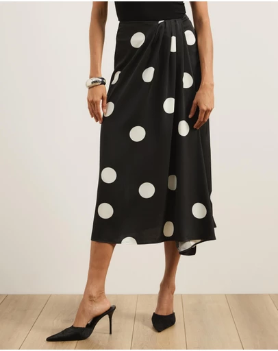 Atmos&Here - Nara Polka Dot Midi Skirt