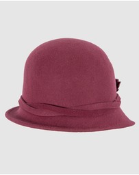 Max Alexander - Winter Felt Wine Cloche Hat