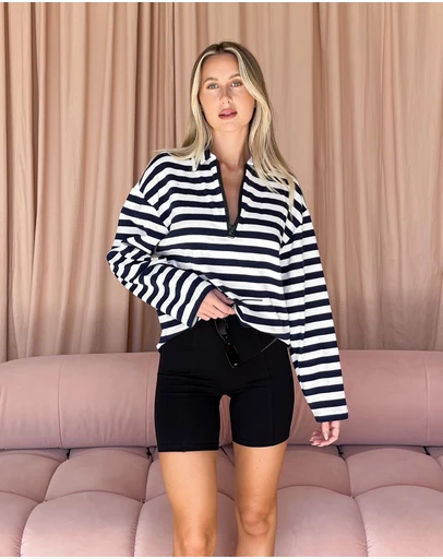 Dazie - Get In Line Stripe Long Sleeve Tee