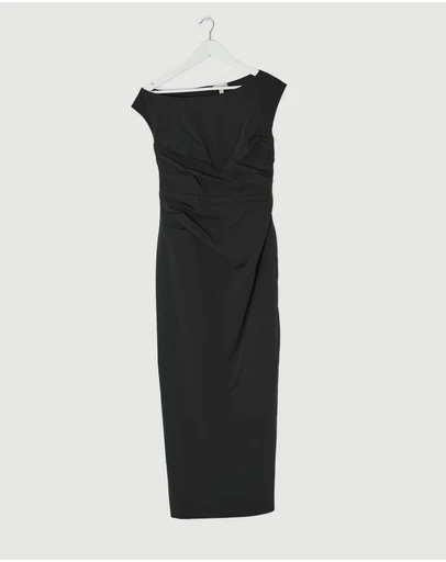 Revibe - Repaired Shona Joy Campbell Off Shoulder Maxi Dress - AU 10