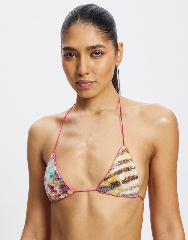 Jaded London - Printed Sequin Bikini Top