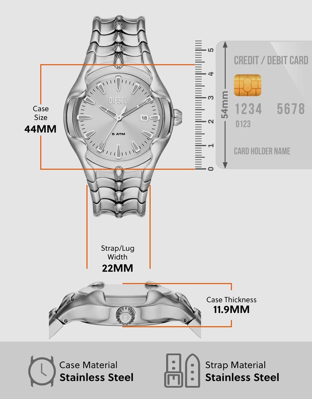 Diesel - Vert Silver Tone Analogue Watch