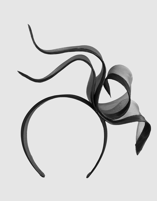 Fillies Collection - Bespoke Sculpted Black Racing Fascinator