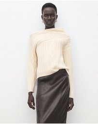 M.N.G - Asymmetrical Cable Knit Sweater