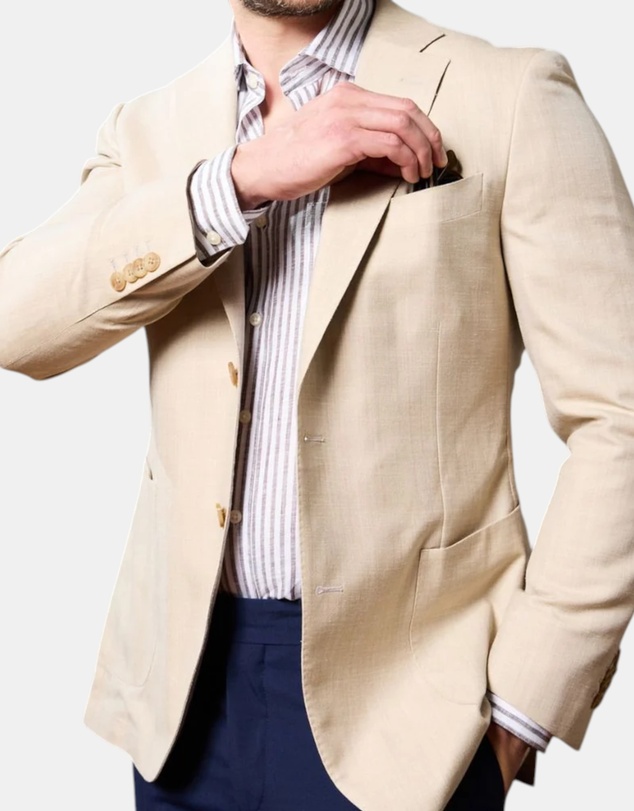Henry Bucks - SARTORIAL EDGE Slim Stretch Blazer ECRU REG