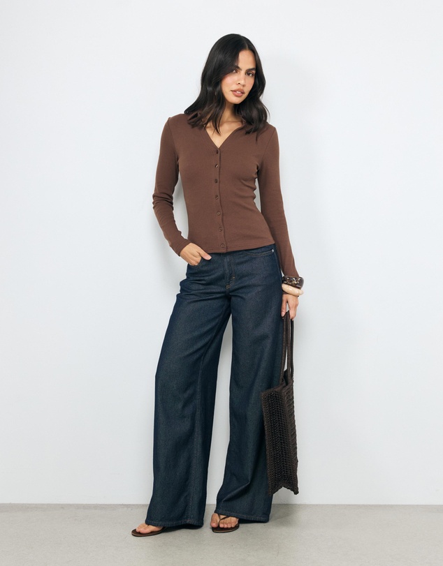 AERE - Tess Button Through Top