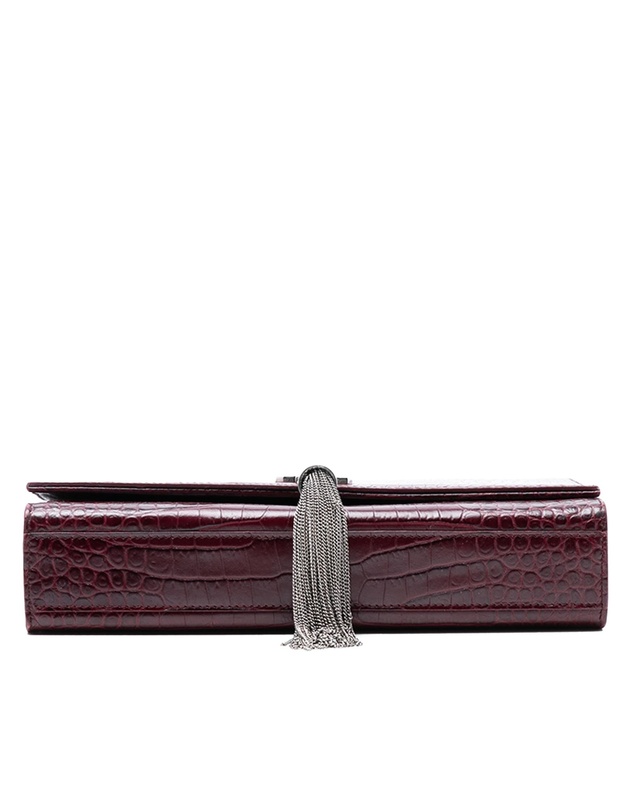 Pre-Loved by Azura Reborn - Pre-Loved Medium Croc Embossed Leather Monogram Kate Tassel Crossbody