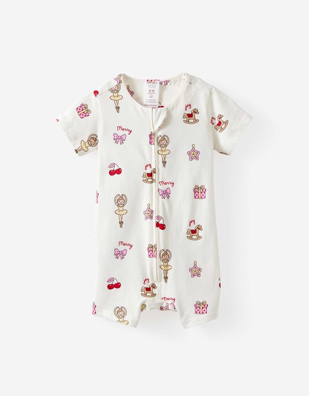 Cotton On Kids - Growie Short Sleeve Zip Romper