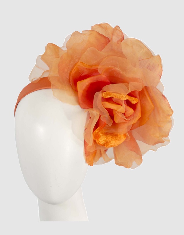 Fillies Collection - Large Orange Flower Fascinator Headband