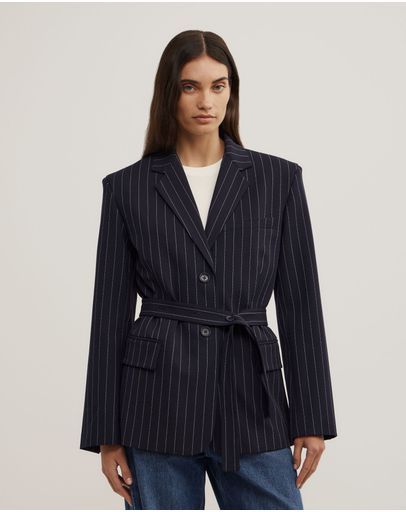 Navy Pinstripe