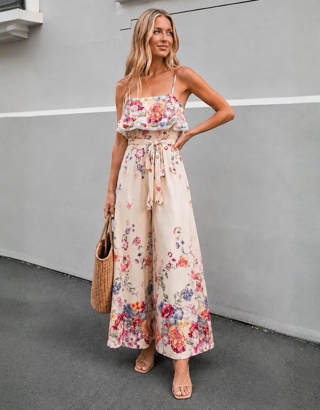 Esther & Co - Kaielle Jumpsuit - Floral Harmony