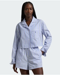 Polo Ralph Lauren - Shirting Stripes Crop Top & Boxer Short Cotton Pyjama Set