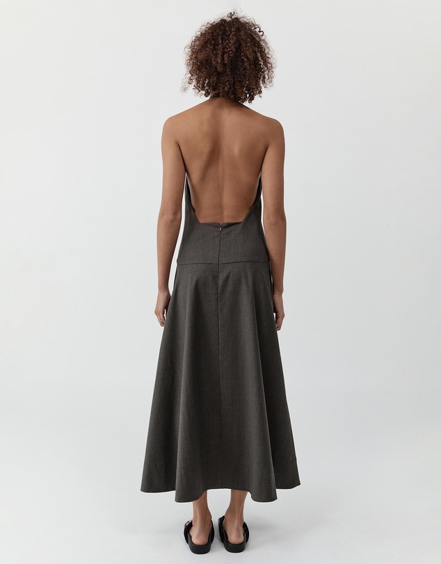 St. Agni - Wool Halter Plunge Dress