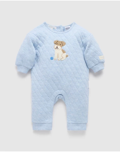 Purebaby - Quilted Track Growsuit-Kids-Babies