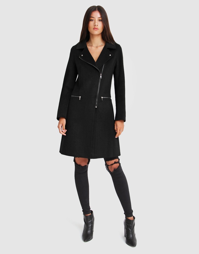 Belle & Bloom - Last Chance Wool Blend Moto Coat