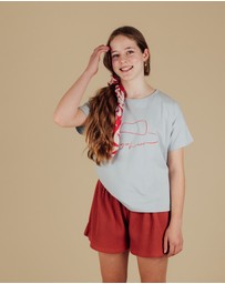 Olive & The Captain - Rust Waffle Wide Shorts