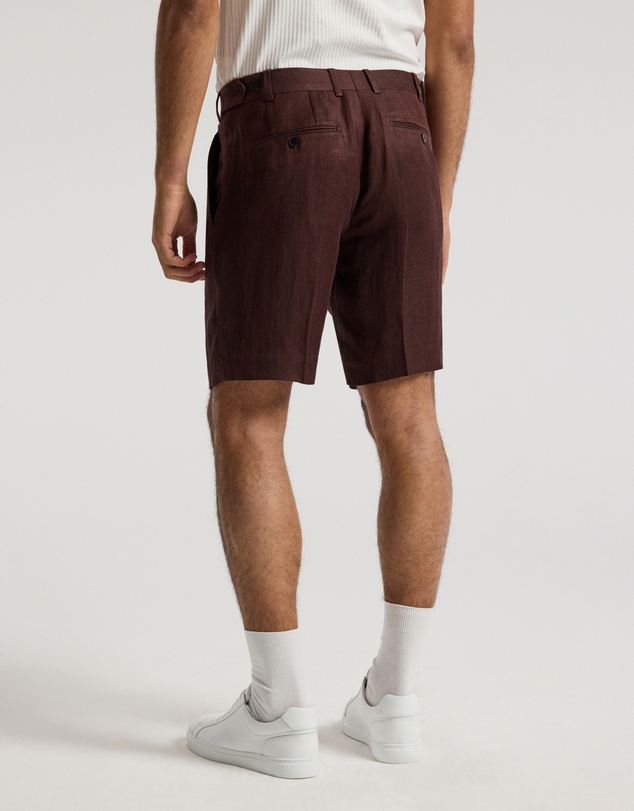 Calibre - Tailored Twill Linen Blend Shorts Bourbon