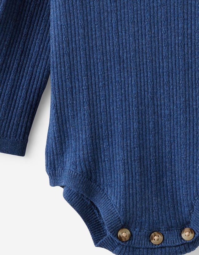 Cotton On Kids - Organic Blend Knit Long Sleeve Bubbysuit