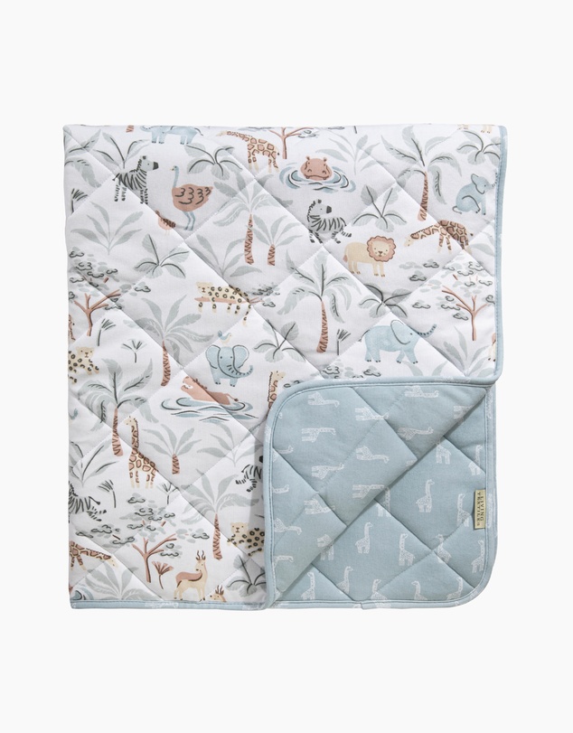 Living Textiles - Reversible Quilted Cot Comforter - Wild Safari