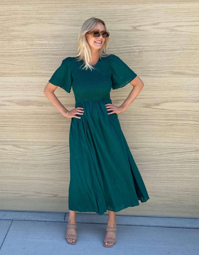 Esther & Co - Iolana Dress - Deep Green