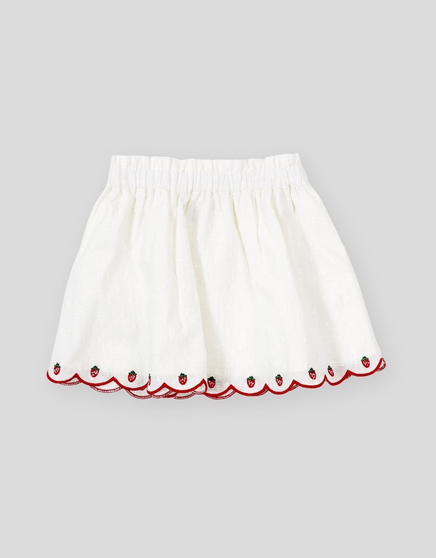 Goldie + Ace - Scallop Hem Strawberry Skirt - Kids