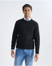 3 Wise Men - 3 Wise Men Driver Crew Neck Merino Knit - Black
