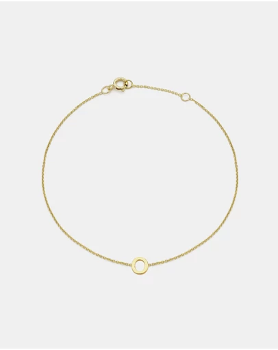 Zoe Olivia - 9K Gold Initial O Bracelet