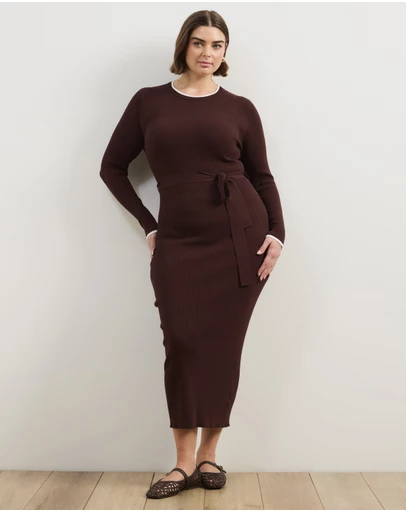 Atmos&Here Curvy - Maci Fitted Midi Knit Dress