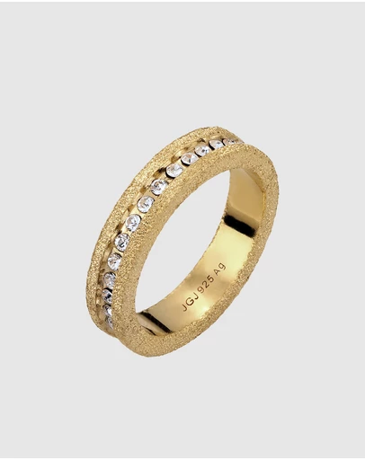 Elli Jewelry - Stardust Crystal Ring in Gold-Plated 925 Silver