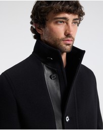 Calibre - Wool Funnel Neck Coat Black