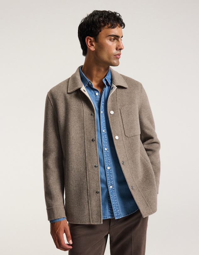 Calibre - Double Faced Wool Shirt Jacket Sepia