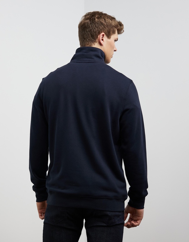 BOSS - Cotton-Terry Zip Neck Sweatshirt With Logo Patch