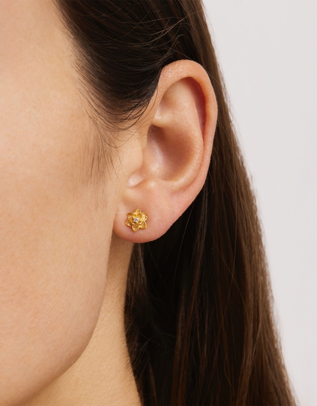 By Charlotte - Bloom Within Lotus Stud Earrings